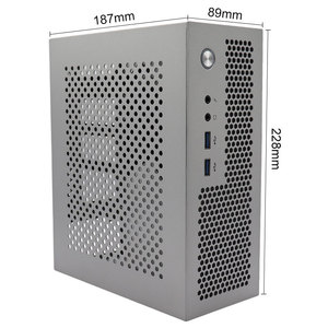 Boîtier d'ordinateur portable mini avec ventilateur, en aluminium, format ATX, tour moyenne horizontale, produit en stock - Product Image 6