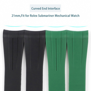 Correa de Reloj de TPU con Extremos Curvos y Cierre Desplegable para Rolex <span class=keywords><strong>Submariner</strong></span> 21mm, Correa de Silicona para Hombre y Mujer - Product Image 3