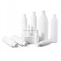 Bouteille de shampooing cylindrique en plastique PET blanc translucide avec bouchon doseur gradué, ouverture facile, logo personnalisé, capacité 200 ml/500 ml