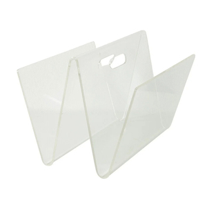 Portariviste in cristallo acrilico a forma di W portariviste in acrilico con foro per maniglia Lucite <span class=keywords><strong>porta</strong></span> libri <span class=keywords><strong>porta</strong></span> giornale - Product Image 3