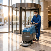 Autolaveuse autoportée facile à utiliser avec panneau simplifié, machine de nettoyage de sols commerciale et industrielle pour entrepôts et centres commerciaux