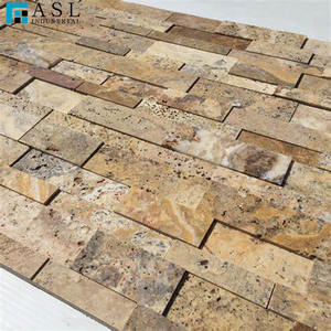 Revêtement mural en pierre de <span class=keywords><strong>travertin</strong></span> beige décoratif extérieur naturel empilé - Product Image 5