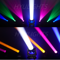 Cabeza Móvil LED de 200W con Efecto de Escenario para Discotecas DMX512 Haz Blanco+Punto+24 Prismas 11 Colores 14 Rueda de Gobos para Disco DJ Bar