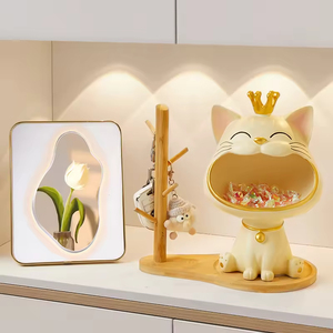 Gato de Boca Grande Creativo, Decoración de Resina para Sala de Estar, Entrada del Hogar, Almacenamiento, Adorno de Gato del Destino para Puerta/Mesa del Hogar - Product Image 3