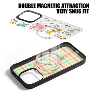 Custodia per telefono magnetica Girly graziosa 3 in 1 strato staccabile per iPhone 16 Pro Max 15 14 Plus TPU PC trasparente Cover Mobile con stampa - Product Image 6