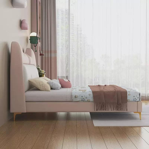 <span class=keywords><strong>Lit</strong></span> en bois massif en forme d'oreilles de chat au design moderne avec rangement, vente directe d'usine pour filles et garçons - Product Image 3