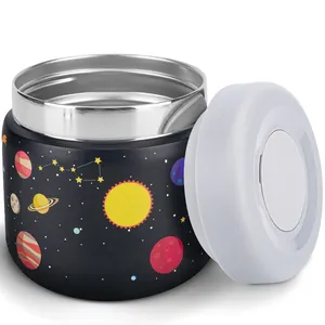 Thermal Food Jar Double Wall Vacuum Lunch Box Can With Spoon Logo Color Custom Insulated Food Thermos