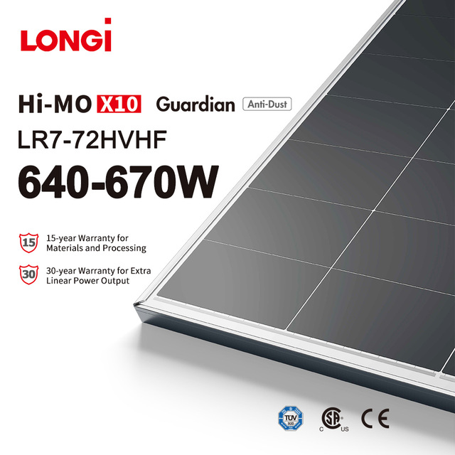 Solar Panel Longi Himo X10 650w Anti-dust High Power Industrial Commercial Use Panel in Stock