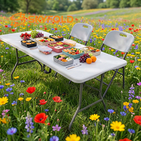 Ensemble table et chaises pliantes modernes en métal de 6 pieds CheapFactory pour événements, mariages, banquets d'hôtel et repas en extérieur