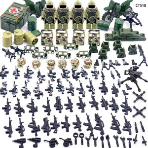 Vente en gros de mini petites armes pack figurines de <span class=keywords><strong>soldat</strong></span> fusil arme boîte de chargement assembler des accessoires militaires bloc de construction enfant - Product Image 1