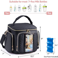 Sac à langer multifonctionnel imperméable de grande capacité pour le camping en plein air, les voyages, avec compartiment isotherme pour le lait maternel