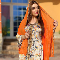 Robes imprimées Burka Abaya de Dubaï en gros, prêtes à être expédiées, vêtements islamiques pour femmes arabes, Kaftan, robe longue musulmane pour femme