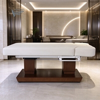 Lit de massage électrique de luxe de style indien avec matelas souple, lit de beauté pour soins du visage, lit d'extension de cils, 4 moteurs pour salon de beauté