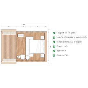 Vega Plus al aire libre de lujo africano desierto Camping Glamping lienzo Safari Resort Hotel tienda casa con baño - Product Image 4