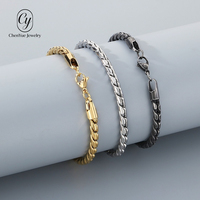Bracelet rétro punk en acier inoxydable pour hommes, avec tête de fantôme, chaîne réversible double face, fermoir tête de mort, style streetwear tendance