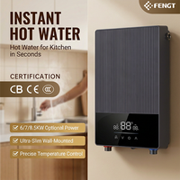 Chauffe-eau électrique instantané mural intelligent à écran tactile 7KW, certifié EMC, installation facile, pour usage domestique