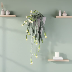 <span class=keywords><strong>Cactus</strong></span> Epiphyllum Artificiale da Parete <span class=keywords><strong>in</strong></span> Vaso Conico Intrecciato, Decorazione di Orchidea <span class=keywords><strong>Cactus</strong></span> Finta Pendente - Product Image 4