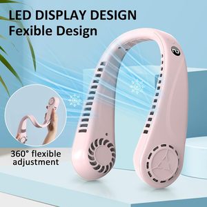 Wholesale 2024 Portable 1200mAh USB Neck Fan-<b>Rechargeable</b> Low Noise (30-34 DB) Brushless Motor Wearable Design for Hotel Outdoor - Product Image 6