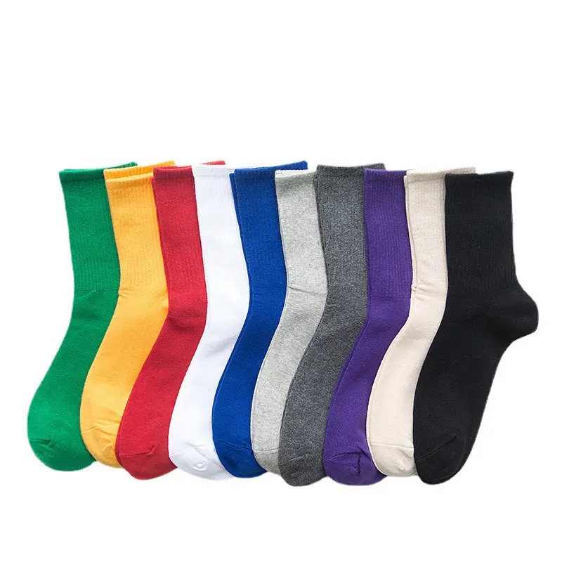 Дышащие однотонные спортивные баскетбольные носки для девочек, модные носки для женщин, оптовая продажа, женские носки-трубы