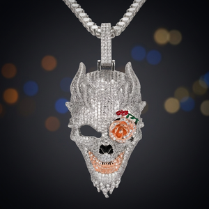 KIVORA Lujoso Colgante Faraón de Plata 925 con Diamantes Moissanita VVS, Chapado en Plata, Estilo Hip Hop, Joyería para Fiestas - Product Image 1