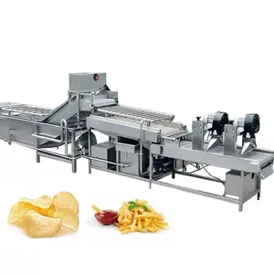 Linha de produção de batatas fritas, pequena escala, linha de processamento de batatas fritas congeladas