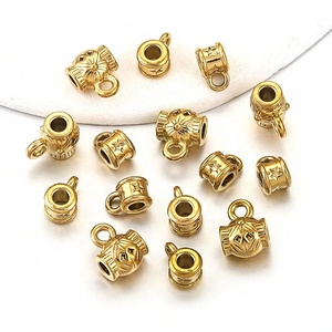 Aceworks Lantern Charm <b>Beads</b> | 18K PVD Gold Plated Stainless Steel <b>Large</b> Hole Pendant Spacer DIY Bracelet/Necklace Making Model - Product Image 3