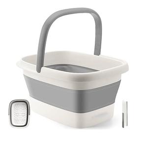 折りたたみ式フットバスベイスンプラスチックフットバケット、マッサージキューポイント折りたたみ式ランドリーバスケット付き - Product Image 1