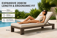Chaise longue de patio en aluminium de luxe moderne, résistante aux intempéries, pour hôtel, complexe hôtelier, bord de piscine, villa