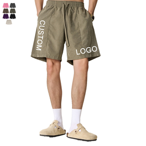 Pantalones Cortos Deportivos Casuales de Poliéster Transpirables de Secado Rápido con Logotipo Estampado para Hombre, para Gimnasio, Correr, Baloncesto, con Cordón - Product Image 1