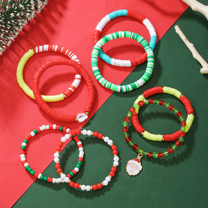 Christmas <b>Beaded</b> <b>Bracelets</b> For Girls Colorful Polymer Clay Letter Alloy Pendant Jewelry Gift Childrens Fashion <b>Bracelet</b> - Product Image 3