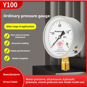 เกจวัดแรงดันน้ำ Y100 แบบธรรมดา เกจวัดแรงดันหม้อต้มน้ำ แบบเชื่อมต่อด้านล่าง ปรับแต่งโลโก้ได้ ราคาถูก - Product Image 3