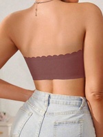 Soutien-gorge sans bretelles pour femme, bralette sans couture, bandeau sans armatures, haut bandeau à bord festonné, soutiens-gorge invisibles, sous-vêtements, haut tube, lingerie invisible