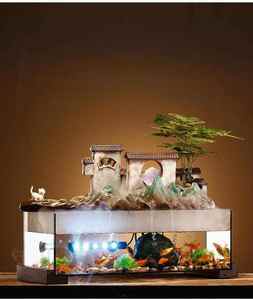 Acquario da Tavolo con Fontana e Paesaggio Roccioso, Decorazione da Scrivania per Ufficio, Regalo di Benvenuto, Giardino Zen - Product Image 6