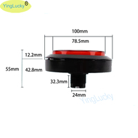 Botón iluminado plano LED Arcade de 100mm con interruptor de reinicio incorporado, botón de grúa de consola de juegos grande para máquina de garra Arcade