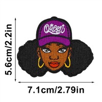 Nouvelle personnalité prix de gros Black Girl Magic Queen Design fer sur des patchs en tissu sergé brodé pour vêtements chapeau