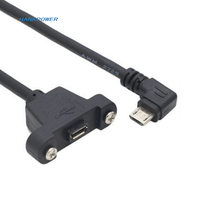 Länge verfügbar Micro USB 5Pin Stecker auf Buchse Micro USB Verlängerung adapter kabel mit Schraube