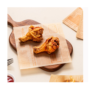 กระดาษห่ออาหารแบบพิมพ์ลายเอง ขนาด 12x12 นิ้ว หนา 50 แกรม ป้องกันคราบไขมัน สำหรับห่อแซนวิช เดลี่ แฮมเบอร์เกอร์  กระดาษเคลือบกันน้ำมันเกรดอาหาร - Product Image 6