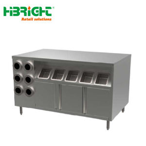 Mesa de Centro Multiusos de Acero Inoxidable Comercial de Alta Luminosidad, Color Plateado, para Bebidas y Café, con Opción de Logotipo Personalizado para Restaurantes - Product Image 1