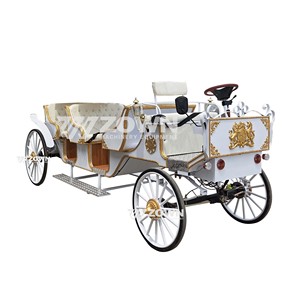 Charrette royale victorienne vintage personnalisée, électrique et à chevaux, de luxe, pour parcs et attractions - Product Image 1