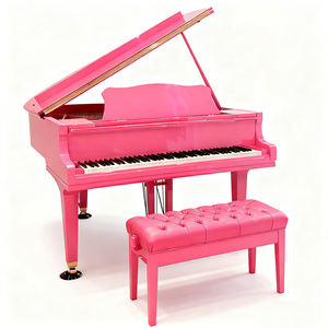 بيانو ميكانيكي صغير وردي جميل مصنوع من الخشب الصلب لغرف نوم الفتيات الصغيرات لتنمية الموسيقى - Product Image 1