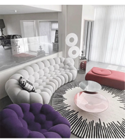 Paquete de compresión de esquina sofá conjunto cómodo curvado burbuja sofá modular