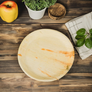 Platos Redondos de Hoja de Palma Areca de 12 Pulgadas, Compostables Naturalmente, para Servidores de Comida y Restaurantes - Product Image 6