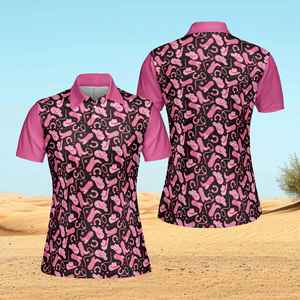 Personalizado transpirable de las mujeres de punto corto sin mangas Casual estampado para Polo camisa humedad Wickening Golf ropa - Product Image 3