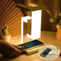 Lámpara de escritorio LED recargable inalámbrica moderna 3 en 1, lámpara de mesa de levitación magnética antigravedad para sala de lectura, dormitorio, estudio