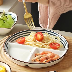 Placa de control de porciones de cerámica de 8 pulgadas, equilibrio de comidas saludables, placa divisoria de <span class=keywords><strong>dieta</strong></span> para adultos, diabetes y dietas bariátricas - Product Image 4