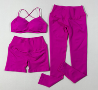 Soutien-gorge de sport court sans couture en Spandex/Nylon, col halter en V, dos nu, séchage rapide, absorption des chocs, couleur unie, directement de l'usine