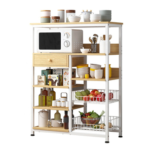 Kitchen Shelf Rack Organizer Microwave Oven Stand Wooden kitchenware Storage Cabinet