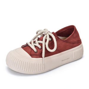 2024 Women's Retro Genuine <b>Leather</b> Lace-Up Platform Round-Toe Shoes Trendy Soft-Soled Casual Walking Thick-Soled Versatile - Product Image 4