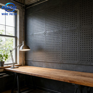 Lámina Metálica Decorativa Perforada Color Borgoña para Exhibición en Paredes de Tiendas de Ropa/Merchandising Minorista/Diseño Interior de Boutiques - Product Image 5