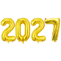 Ballons chiffres 2027 bleu foncé de 16, 32 et 40 pouces – Nouveaux ballons bleu marine pour le réveillon du Nouvel An – Fournitures de fête pour un joyeux Nouvel An